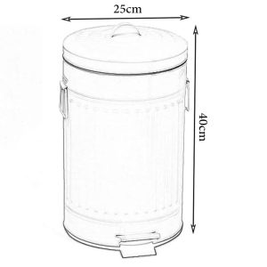 Danny Home 12-Liter Vintage Trash Can with Lid and Pedal - Matt Grey - Image 3