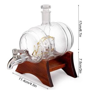 Danny Home Glass Liquor Barrel Dispenser 1000ml - Image 5