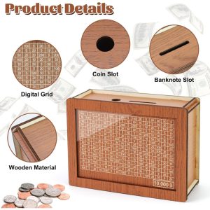 $10000 Wooden Savings Challenge Box - Image 5