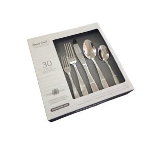 Danny Home 30-Pieces Stainless Steel Elegant Matte Silver Flatware Set - Image 4