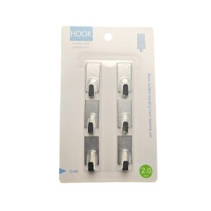 6-Pieces No Drill Stainless Steel Self Adhesive Hooks 1006-2 - Image 6