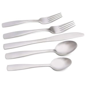 Danny Home 30-Pieces Stainless Steel Elegant Matte Silver Flatware Set - Image 5