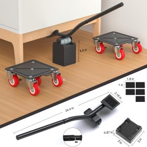 Heavy Duty Furniture Moving 5 Wheels with Locking Wheels,Anti-Skid Pad 250 KG Capacity #BJ-807 - Image 3