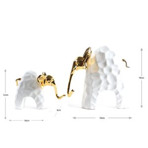 Set of 2 Resin Elephant Figurines for Home Decoration H2000-587 - Image 6