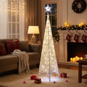 150cm Cone LED Floor Christmas Tree - White