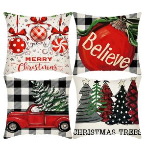 4-Pieces Set Christmas Cushion 45x45 cm ZX014-4 - Image 1
