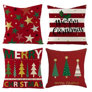4-Pieces Set Christmas Cushion 45x45 cm ZX014-8 - Image 1