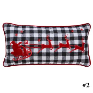 1-Piece Christmas Pillow Embroidery Plaid 30x60cm #BLAB008 - Image 7