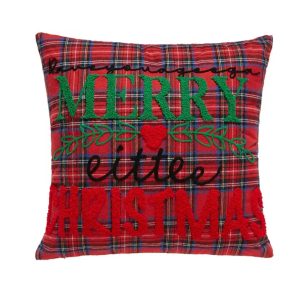 1-Piece Christmas Pillow Embroidery Plaid 40x40cm #BLAB008-AB - Image 8