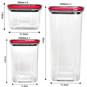 6-Pieces Airtight Food Storage Containers for Kitchen With Lock - Image 3