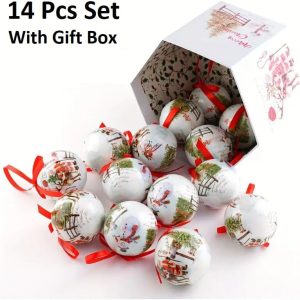 14-Pieces Christmas Balls Ornaments 8cm for Christmas Tree Decoration - Image 7
