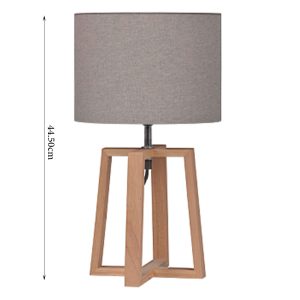 Danny Home Grey Wooden Table Lamp 44.5cm - Image 3
