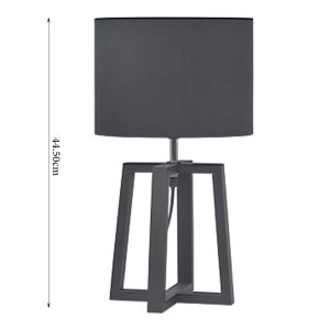 Danny Home Black Wooden Table Lamp 44.5cm - Image 3