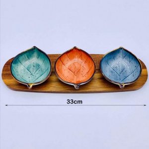 Danny Home Acacia Wood Board With Sauce Bowls - Image 4