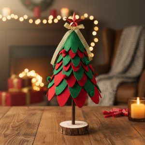 30-cm Table Top Christmas Tree with Wooden Base
