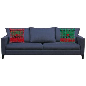 1-Piece Christmas Pillow Embroidery Plaid 40x40cm #BLAB008-AB - Image 3
