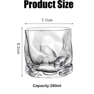 Danny Home Twisted Glasses Cups 280ml 4-Pcs - Clear - Image 5