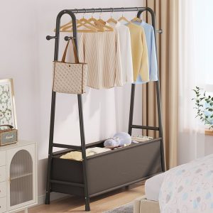 Metal Large Clothes Hanging Pole With Basket - 100x150cm - Image 3