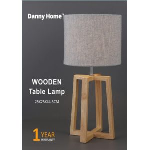 Danny Home Grey Wooden Table Lamp 44.5cm - Image 4