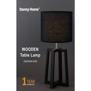 Danny Home Black Wooden Table Lamp 44.5cm - Image 4