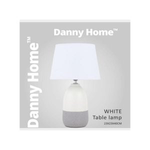 Danny Home White With Grey Table Lamp 39.50cm - Image 3