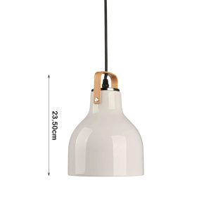 Danny Home White Ceramic Pendant Light 23.5cm - Image 3