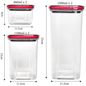 5-Pieces Airtight Food Storage Containers for Kitchen With Lock - Image 4