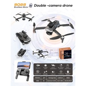 APP+Remote Control HD-Dual Camera Drone With 2-Batteries - Image 9