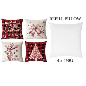 4-Pieces Set Christmas Cushion 45x45 cm ZX014-18 - Image 5