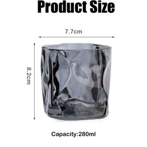 Danny Home Twisted Glasses Cups 280ml 4-Pcs - Black - Image 4