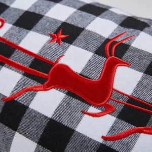 1-Piece Christmas Pillow Embroidery Plaid 30x60cm #BLAB008 - Image 6
