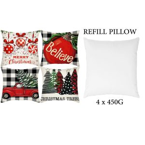 4-Pieces Set Christmas Cushion 45x45 cm ZX014-4 - Image 4