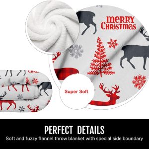 Flannel Christmas Throw Soft Blankets Flannel Fleece ( 160 x 200 ) CM - Image 5