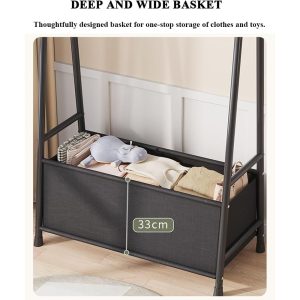 Metal Large Clothes Hanging Pole With Basket - 100x150cm - Image 8
