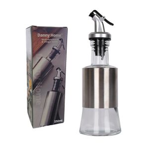 Danny Home Cruet Glass Stainless Steel Cover Oil And Vinegar Dispenser - 250ml - Image 5