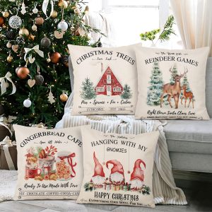 4-Pieces Set Christmas Cushion 45x45 cm ZX014-12 - Image 5