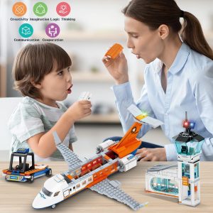 City Passenger Airplane Building Set - 697 PCS - Image 4