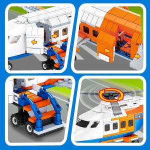 City Passenger Airplane Building Set - 697 PCS - Image 6