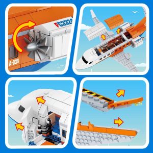 City Passenger Airplane Building Set - 697 PCS - Image 7