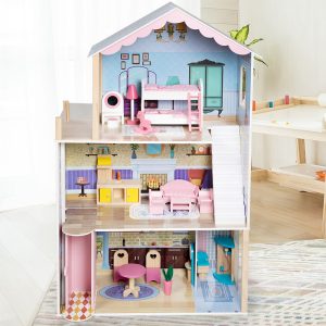 Wooden Dollhouse for Kids, Pretend Play Dream House Toy - Image 3