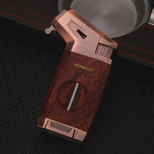 HONEST Torch Cigar Lighter with Windproof Jet Flame, Built-in V Cigar Cutter - Image 8