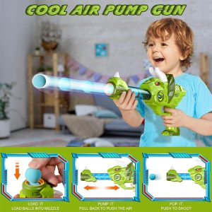 Dinosaur Foam Ball Popper Air Guns Toy with 6 Foam Ball - Image 3