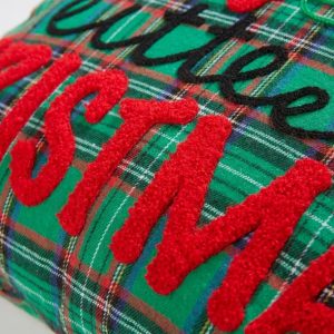 1-Piece Christmas Pillow Embroidery Plaid 40x40cm #BLAB008-AB - Image 5