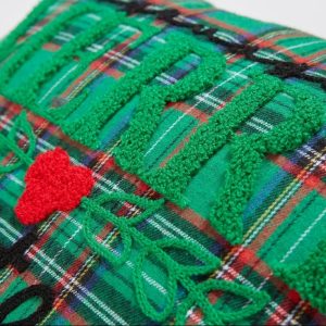 1-Piece Christmas Pillow Embroidery Plaid 40x40cm #BLAB008-AB - Image 4