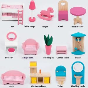Wooden Dollhouse for Kids, Pretend Play Dream House Toy - Image 4