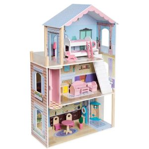 Wooden Dollhouse for Kids, Pretend Play Dream House Toy - Image 5