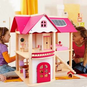 Wooden Dollhouse for Kids, Pretend Play Dream House Toy #ZXW-2450 - Image 3
