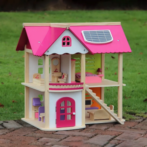 Wooden Dollhouse for Kids, Pretend Play Dream House Toy #ZXW-2450 - Image 2