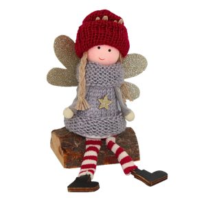 Christmas Angel Doll With Wood - 10cm - Image 4