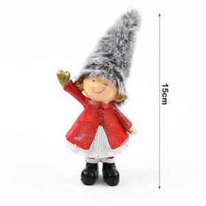 1-Piece Christmas Doll With Fur - 15cm - Image 4